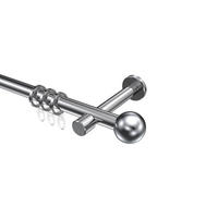 GARDINENSTANGEN-SET Prestige Luino 240 cm (geteilt in 2 x 120 cm), 1-läufig, 20 mm Ø Chrom - Chromfarben, Metall (240cm) - INTERDECO
