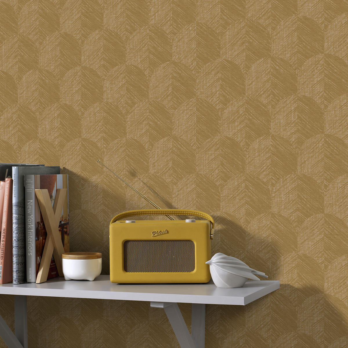 VLIESTAPETE - Romee warmes Gold - Goldfarben, Papier/Kunststoff (52/1000cm) - Superfresco Easy