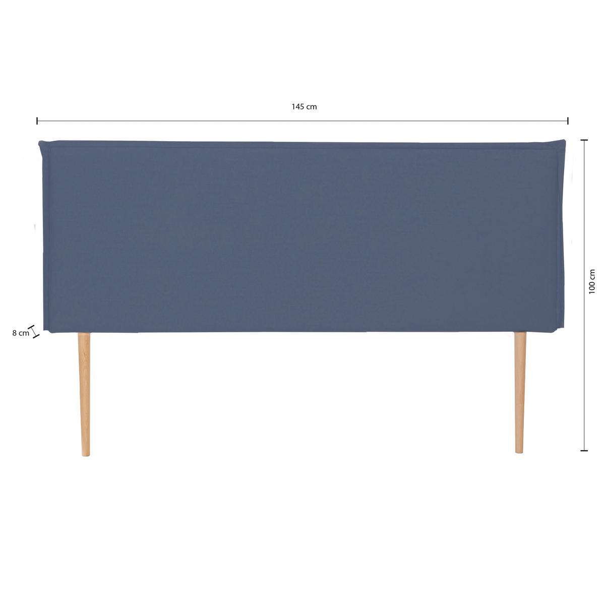 KOPFTEIL Gepolstertes aus 100% Leinenstoff Blau 145/100/8 cm EDMOND - Blau, Textil (145/100/8cm) - RNT By Really Nice Things