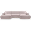 WOHNLANDSCHAFT Fiero U rosa - Hellrosa, Textil (364/87/186cm) - Beautysofa