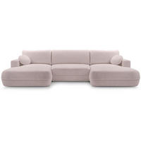WOHNLANDSCHAFT Fiero U rosa - Hellrosa, Textil (364/87/186cm) - Beautysofa