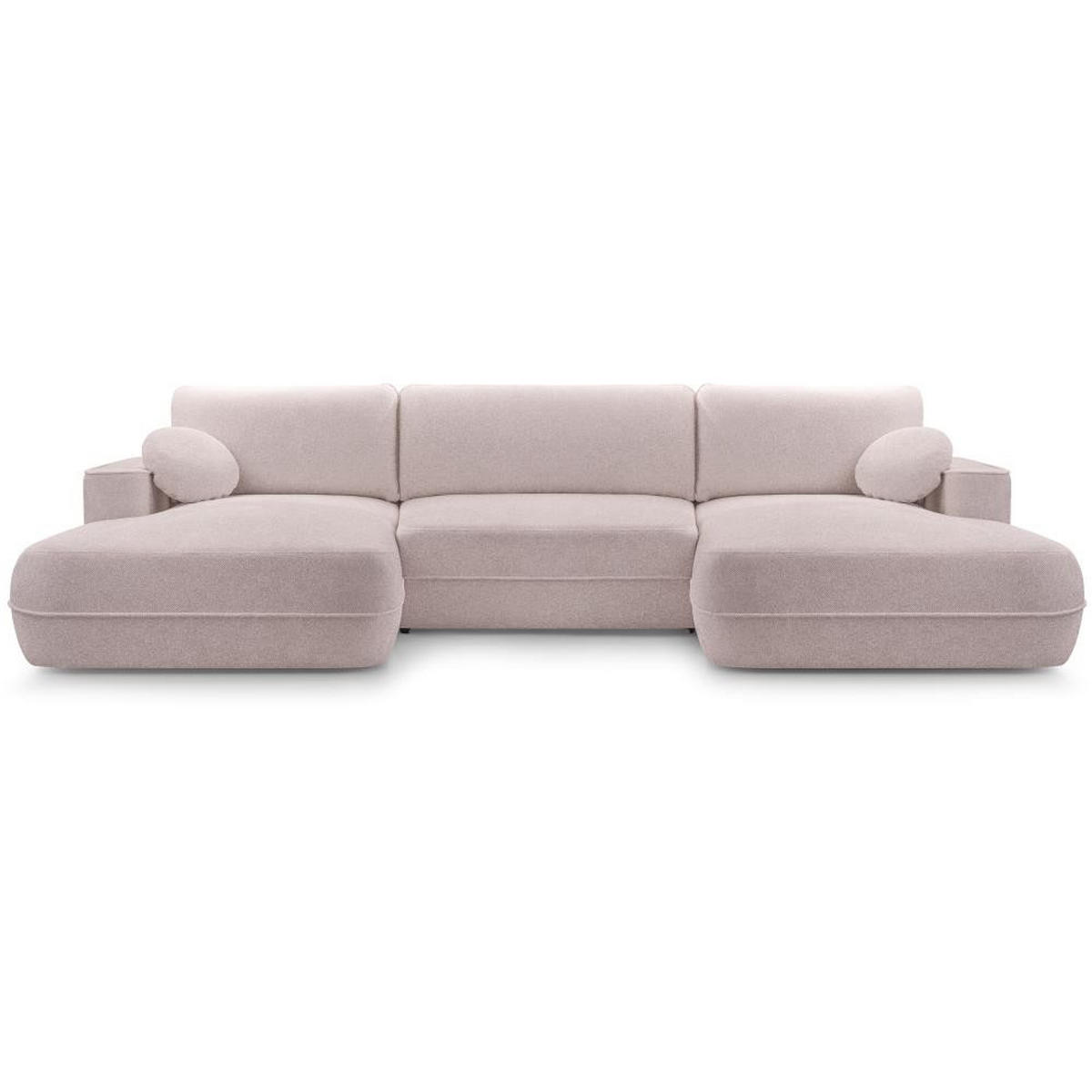 WOHNLANDSCHAFT Fiero U rosa - Hellrosa, Textil (364/87/186cm) - Beautysofa