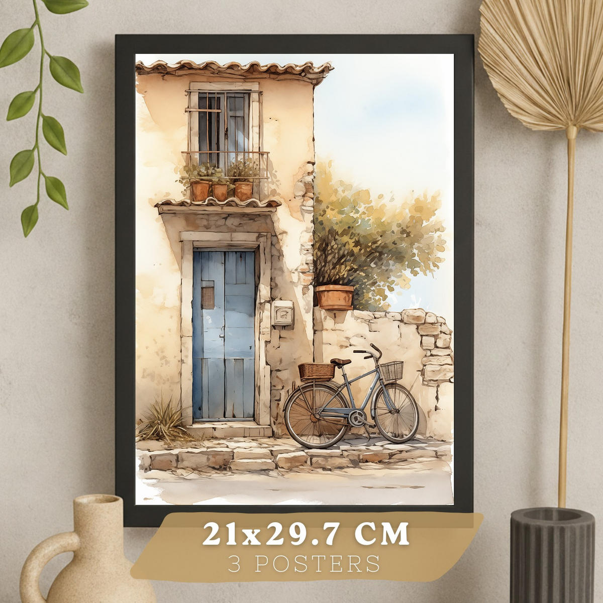 PLAKAT Sada 3 Okno A3 Černý rám - černá, papír (29.7/1/42cm) - Nacnic