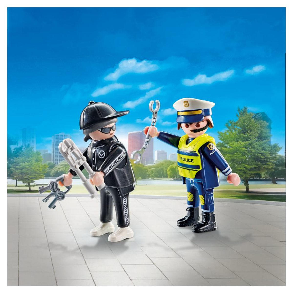 SPIELSET Polizist und Bandit mit Zubehör - Blau, Kunststoff (4/12/12cm) - Playmobil