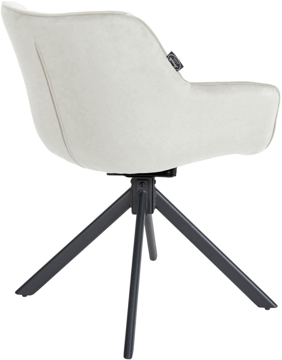 STUHL Samt creme - Creme/Schwarz, Textil/Metall (65/78/59cm) - CLP