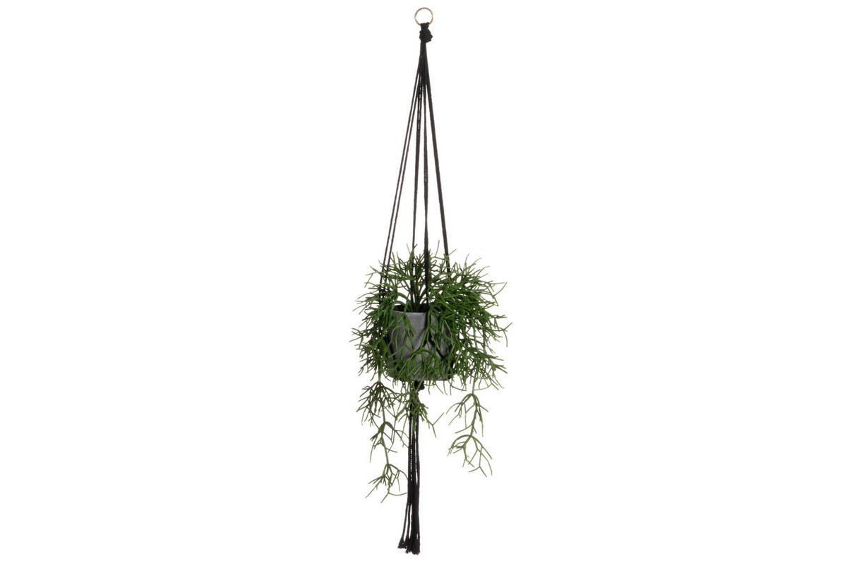 BLUMENTOPFAUFHÄNGER Baumwolle 105 cm - Schwarz, Naturmaterialien (4/105cm)