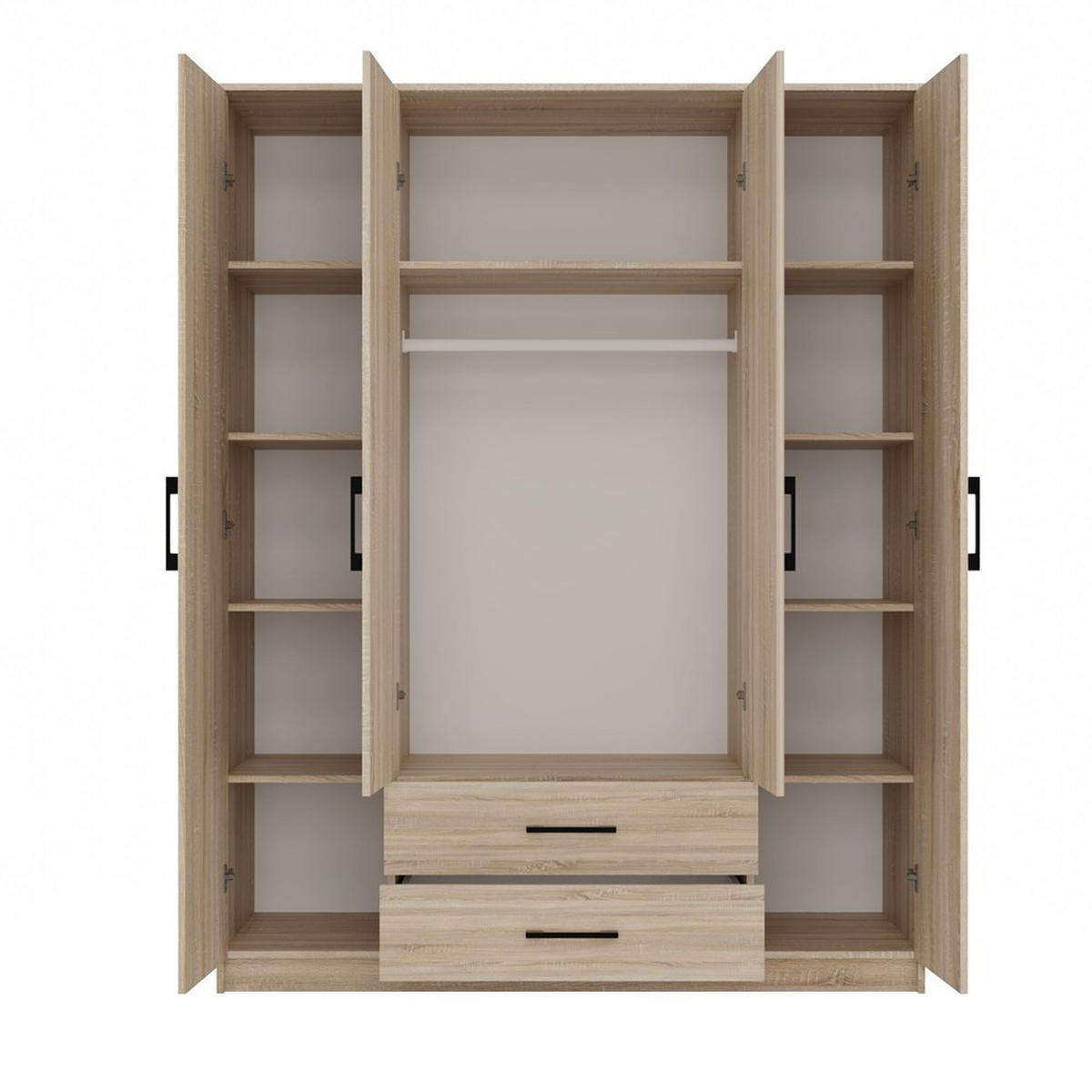 KLEIDERSCHRANK Sonoma 160/205/52 - Sonoma Eiche, Holzwerkstoff (160/205/52cm) - RAUMHIRSCH FURNITURE