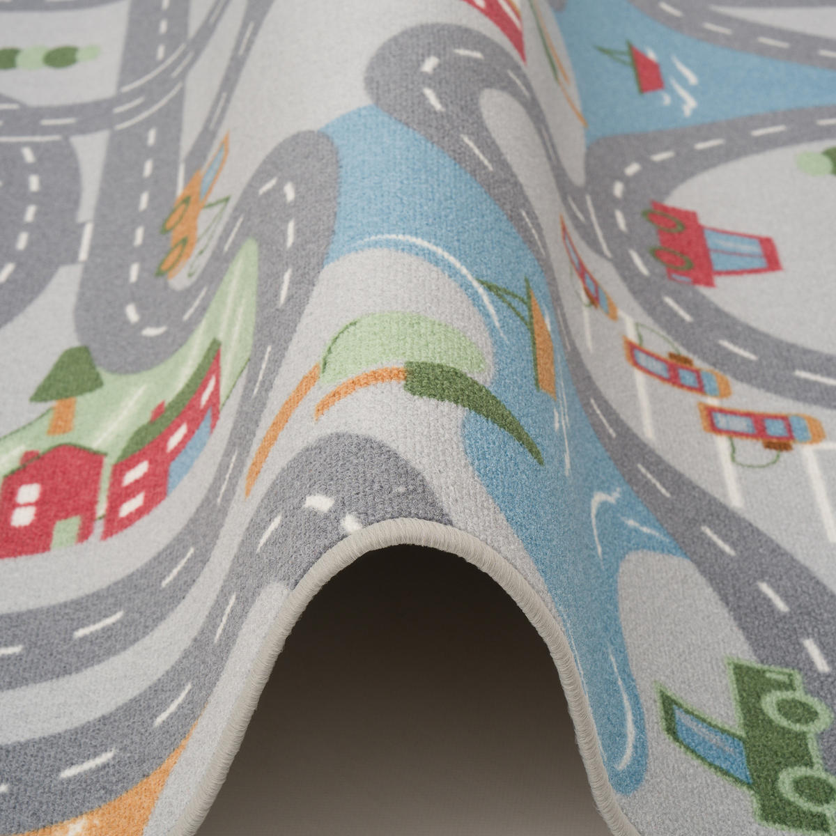 KINDER SPIEL STRASSENTEPPICH FUN TOWN - Grau, Textil (140/200cm) - Snapstyle