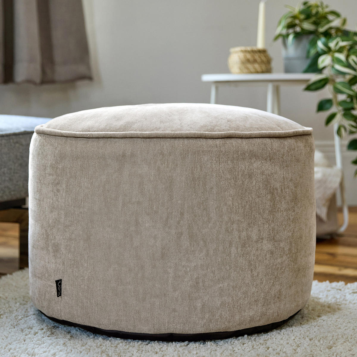 SITZPOUF Chenille Milano - Beige, Kunststoff/Textil (55/35/55cm) - icon
