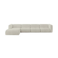 ECKSOFA Ottomane Links MIRA-L3 409x179x70 Creme Cord - Ecru/Creme, Holzwerkstoff/Kunststoff (409/179cm) - ALTDECOR