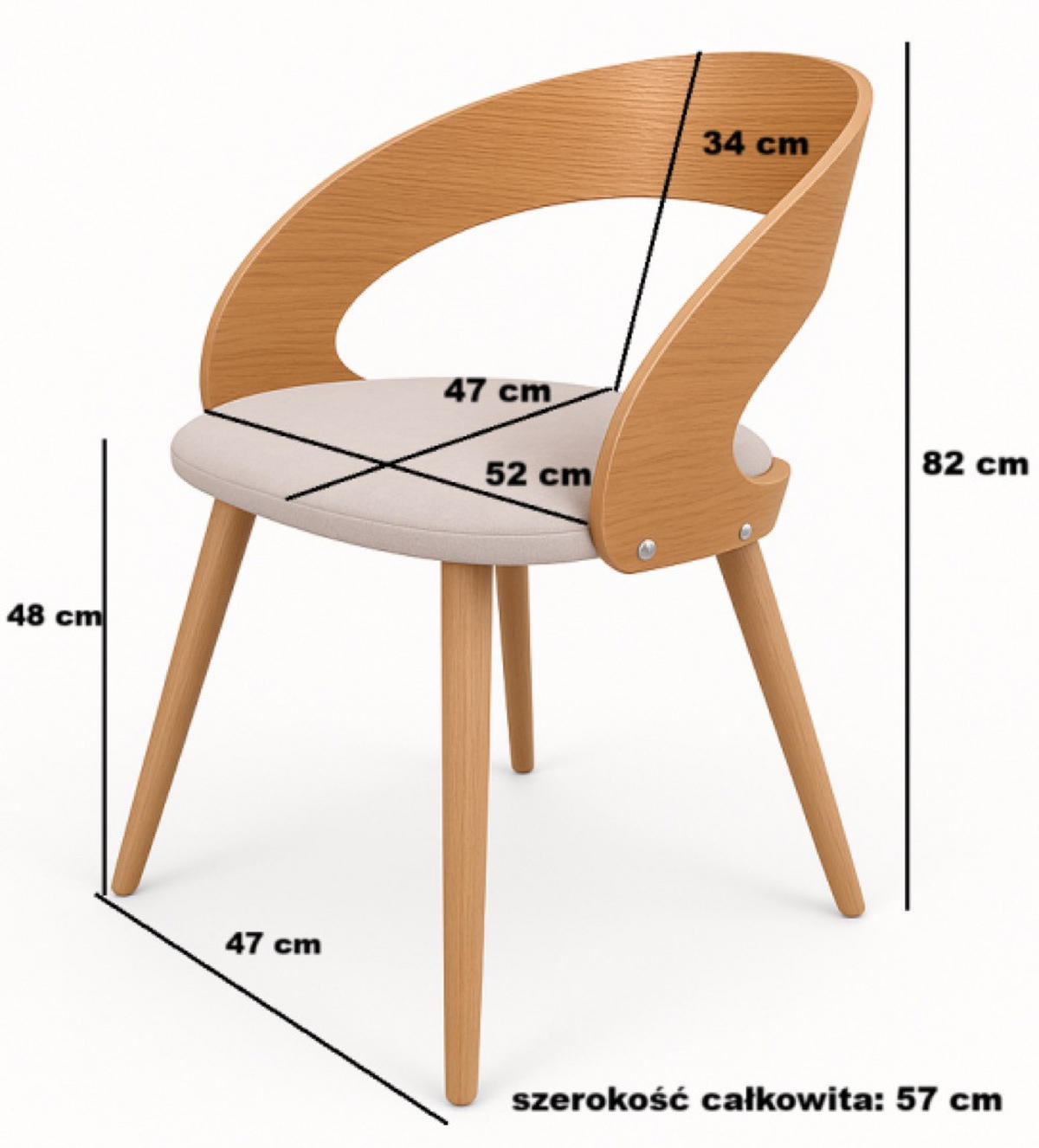 STUHL Mehrfarbig 105 - Multicolor, Holzwerkstoff (52/48/47cm) - Sepro Meble