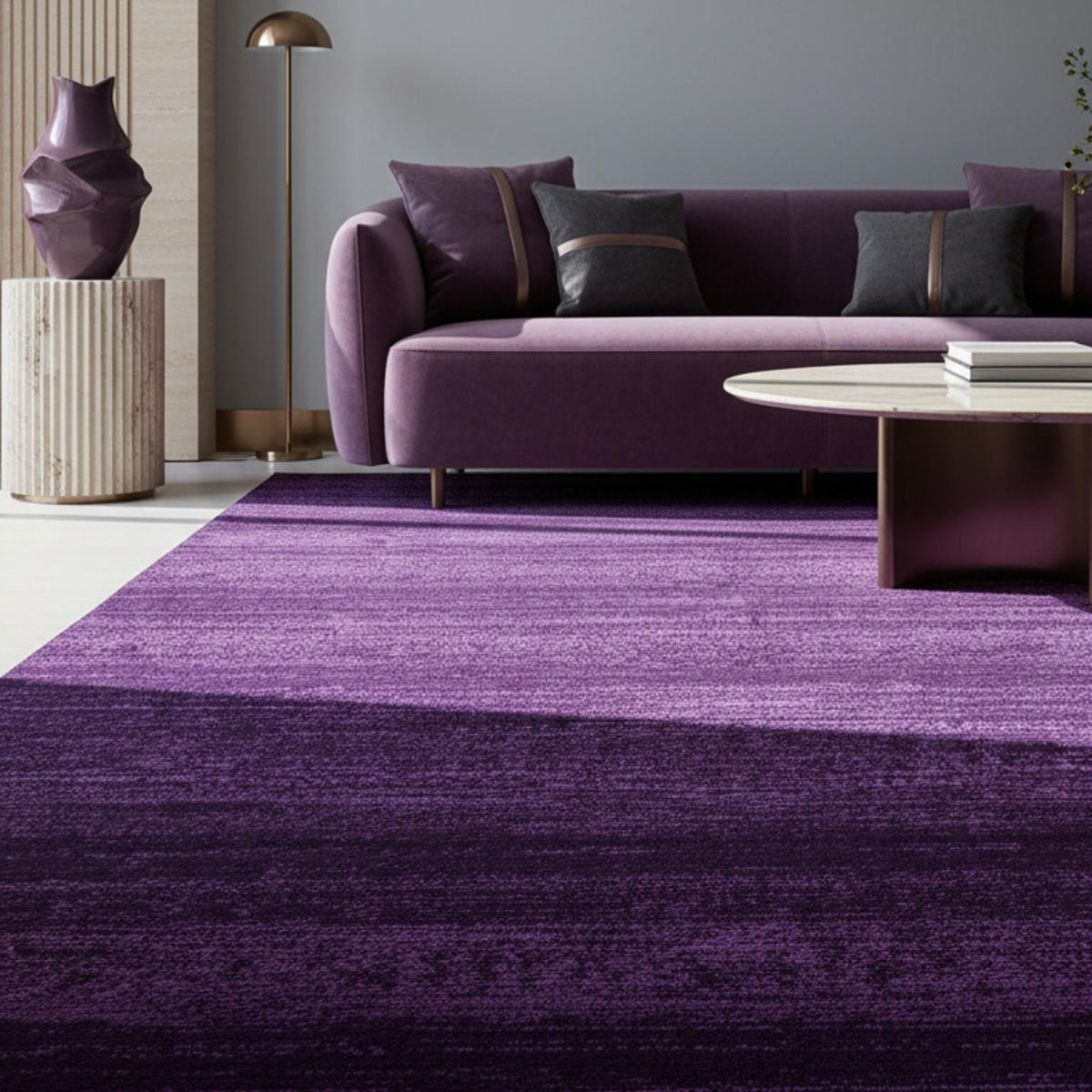 KURZFLORTEPPICH INN, einfarbig, Violett, 140 x 200 cm - Lila, Textil (140/200cm) - KADIMA DESIGN