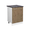 KÜCHENUNTERSCHRANK R-Line Artisan-Eiche 60 cm, AP Anthrazit - Weiß/Eiche Artisan, Holzwerkstoff (60/81.6/60cm) - Vicco