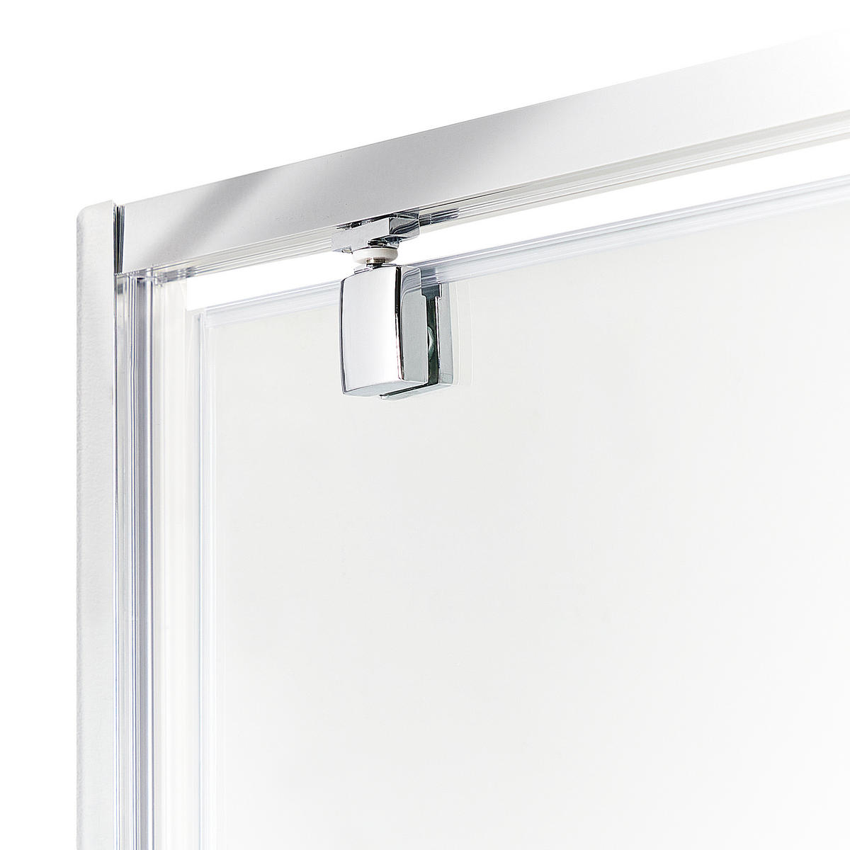 DUSCHKABIN 80/80/185 cm silver Darli - Transparent/Silverfärgad, Glas (80/80/185cm) - Beliani