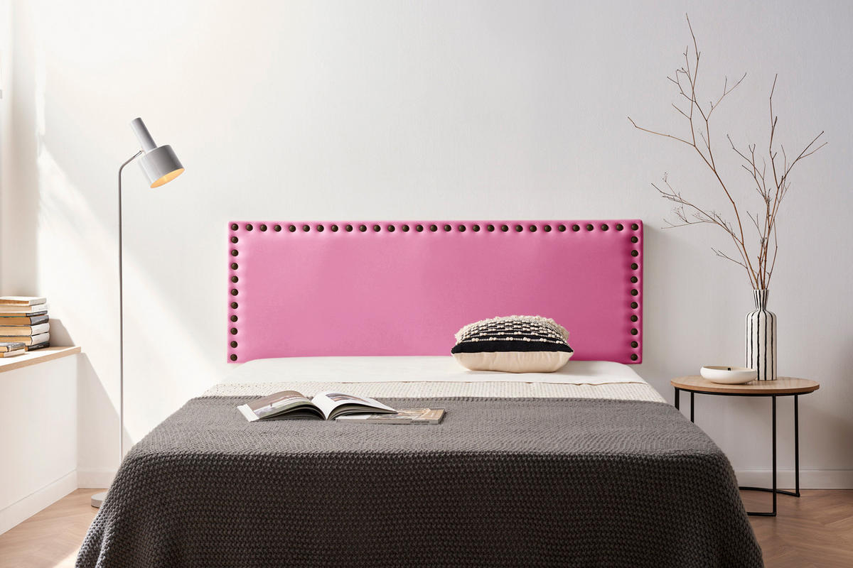 Kopfteil gepolstert MODENA Kunstleder 130x55x8 cm - Rosa - Moonia - Pink, Holz (130/8/55cm)