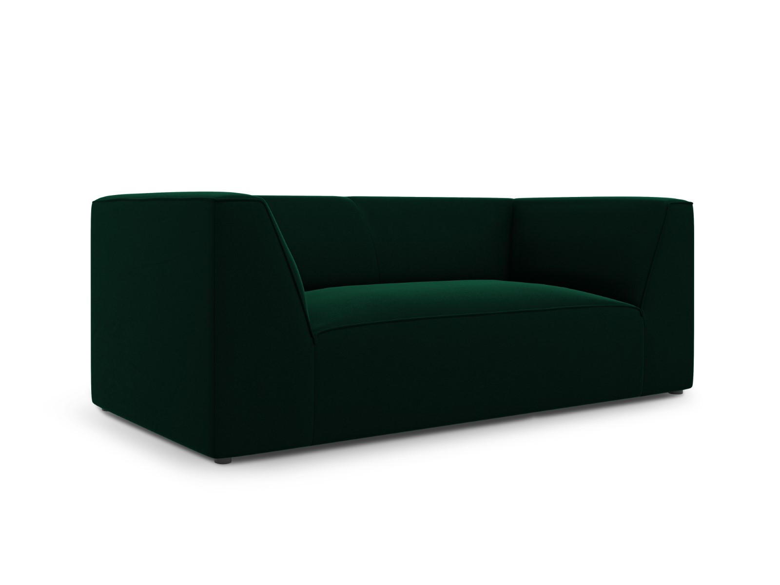 SOFA Ruby aus Samt flaschengrün 2 Sitzplätze - Dunkelgrün, Textil (93/69/174cm) - Micadoni