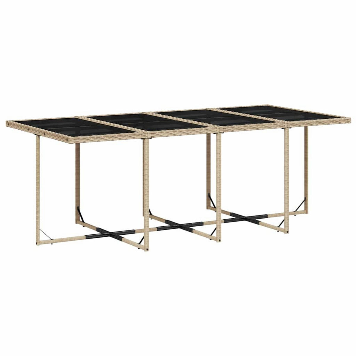 GARTEN-ESSGRUPPE 9-TLG.Mit Kissen Beige Poly Rattan - Beige/Creme, Kunststoff - vidaXL
