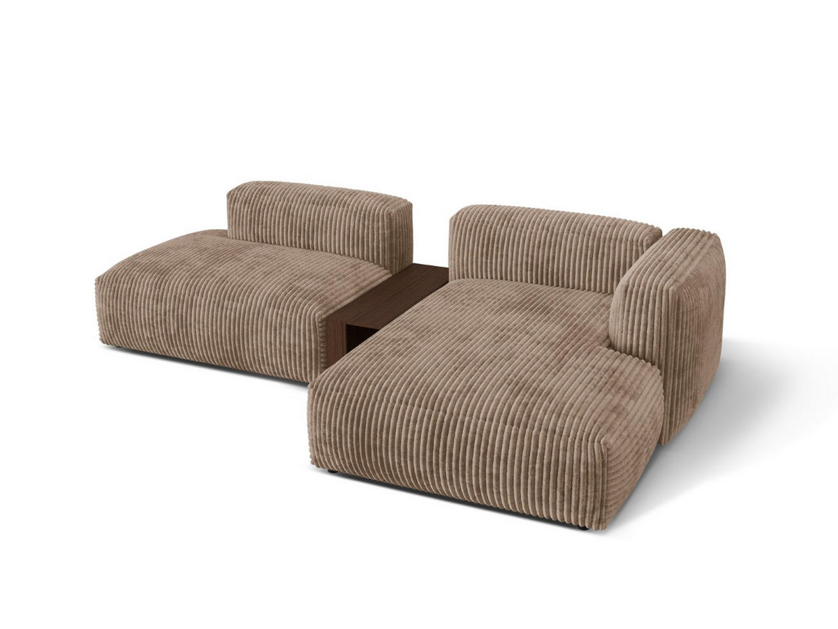ECKSOFA modular rechts Martina aus Cord eichel 2 Sitzplätze - Rotbraun, Textil (176/285cm) - Micadoni