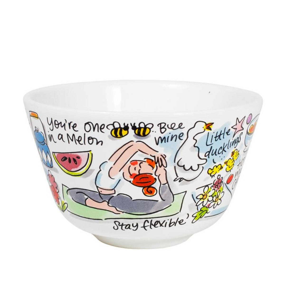 SCHALE Happy in Bunt - 14cm - Multicolor, Keramik (14.3/9/14.3cm) - Blond Amsterdam