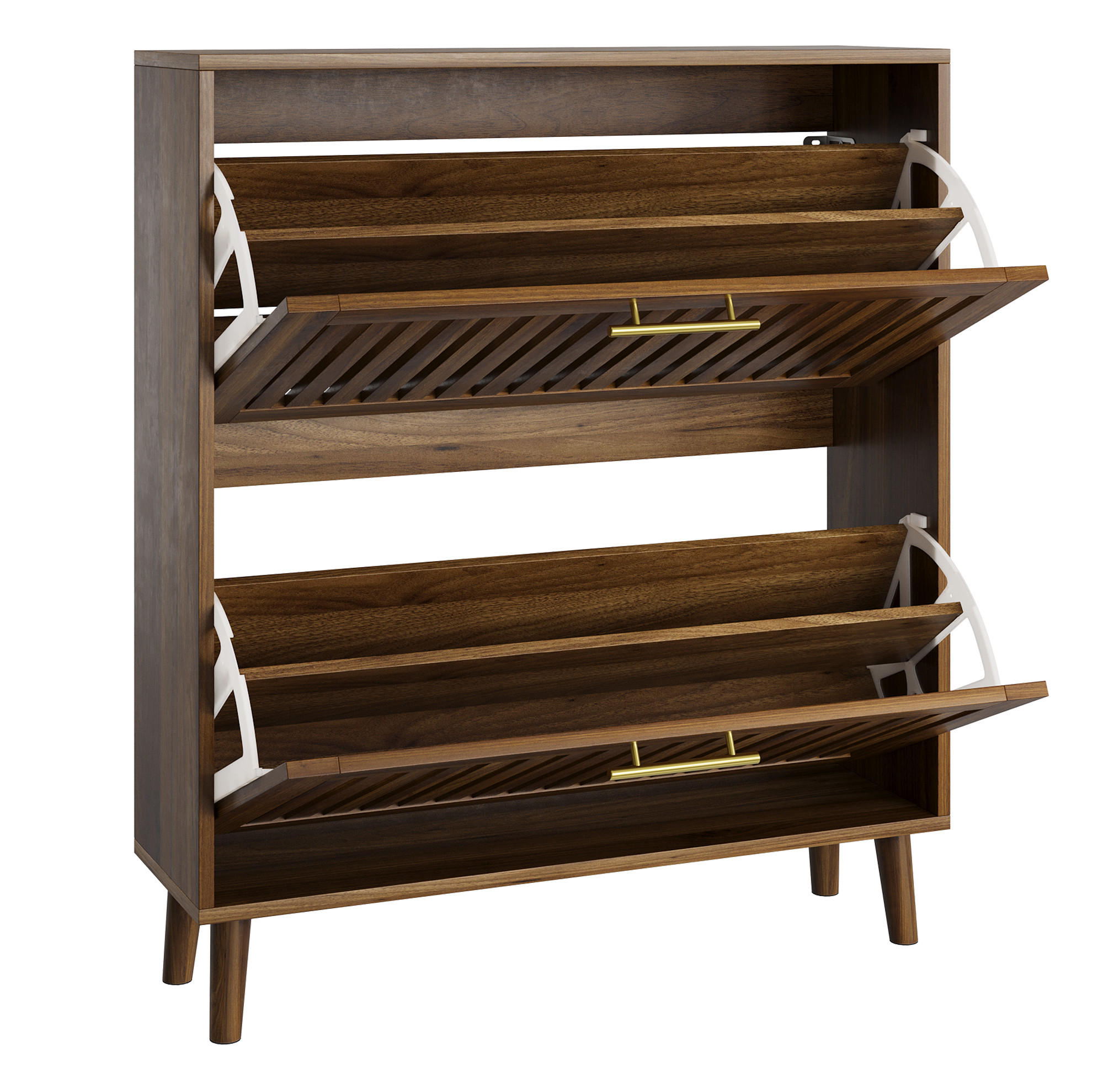 Okwish Schuhschrank Walnuss 24x93x80 cm