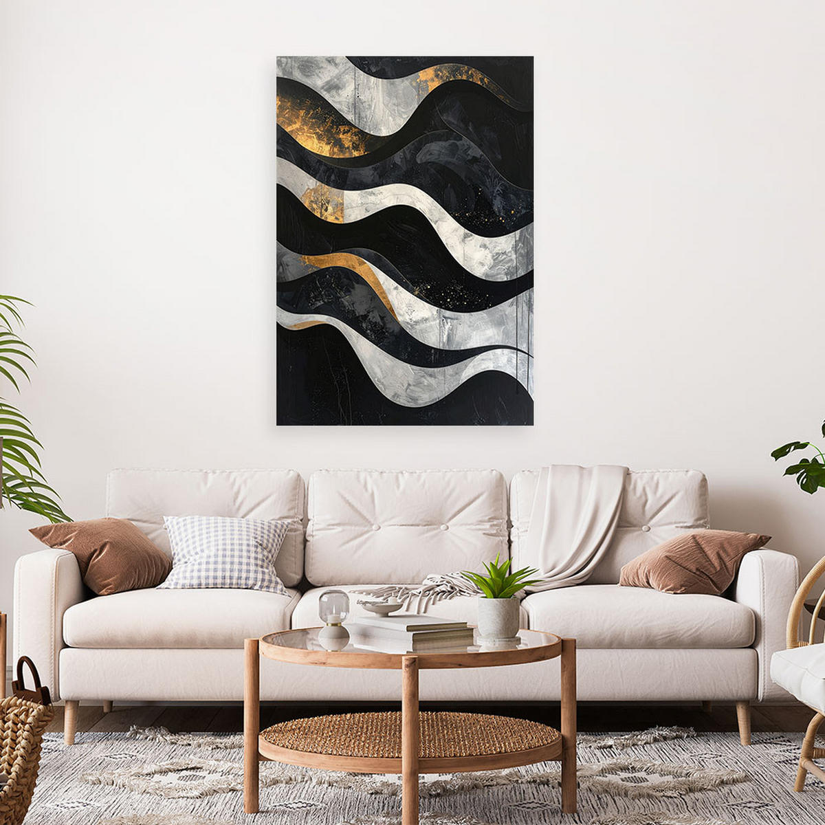 LEINWANDBILD Abstraktion 20x30cm - Schwarz, Textil (20/30cm) - Feeby