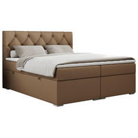 BOXBETT ALDA 120/200 Braun Kunstleder - H4 - Braun, Holz/Textil (120/200cm) - MKS