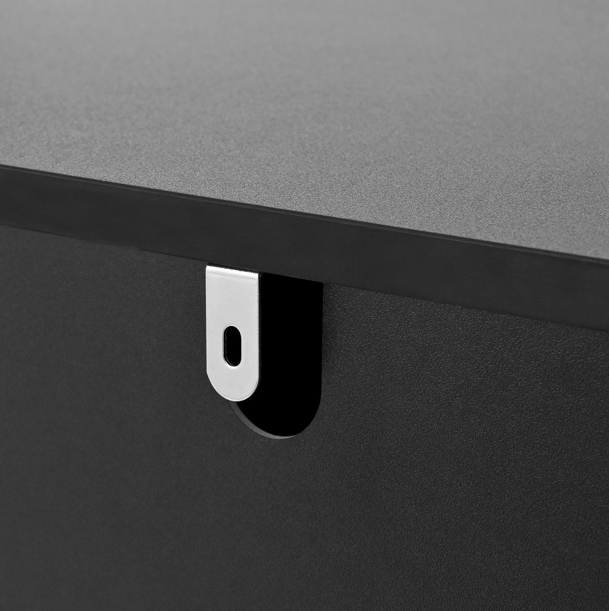 SIDEBOARD 140/38/82 cm Schwarz aus MDF mit 4 Türen und 4 Schubladen - Schwarz, Holzwerkstoff (38/82/140cm) - OKMYHOME