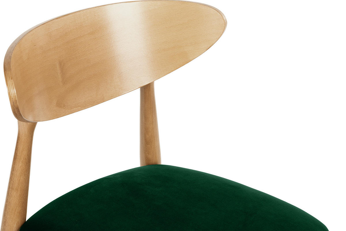 ESSZIMMERSTÜHLE RABI (2er-Set), Dunkelgrün / Eiche hell - Dunkelgrün/Eichefarben, Holz/Buchenholz (47/79/45cm) - KONSIMO®