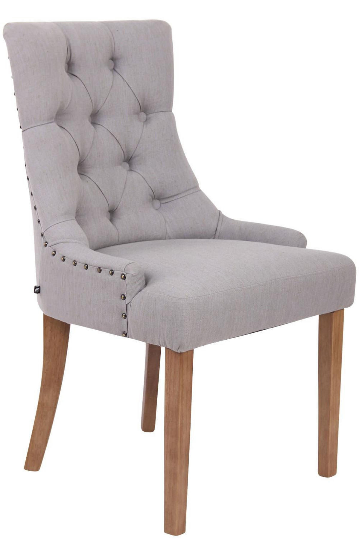 WOHNZIMMERSTUHL Stoff grau - Naturfarben/Grau, Holz/Textil (55/92/58cm) - CLP