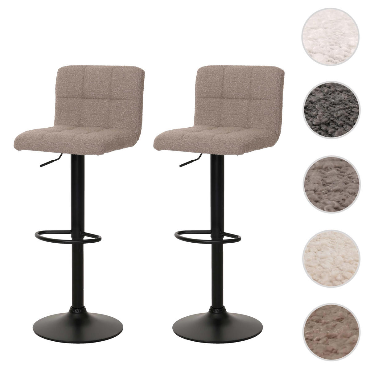 BARHOCKER taupe 2er-Set - Taupe, Textil (38/107/41cm) - MCW