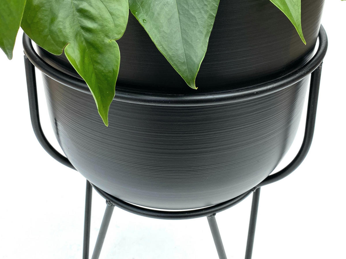 BLUMENHOCKER Metall Schwarz 26/26/42,5 cm - Schwarz, Metall (22/35.5/22cm) - DanDiBo