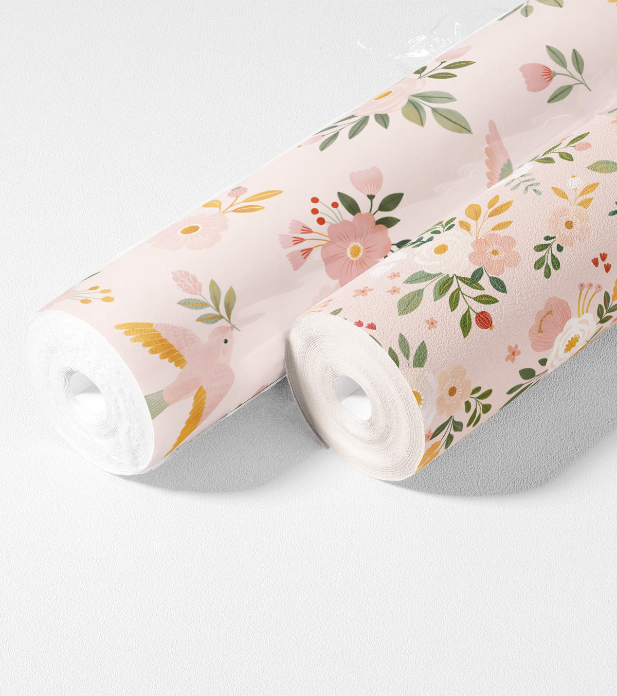 VLIESTAPETE Alysse, hübsche Blumensträuße 50 cm x 10 m, rosa - Pink/Rosa, Papier (1000/50cm) - Lilipinso