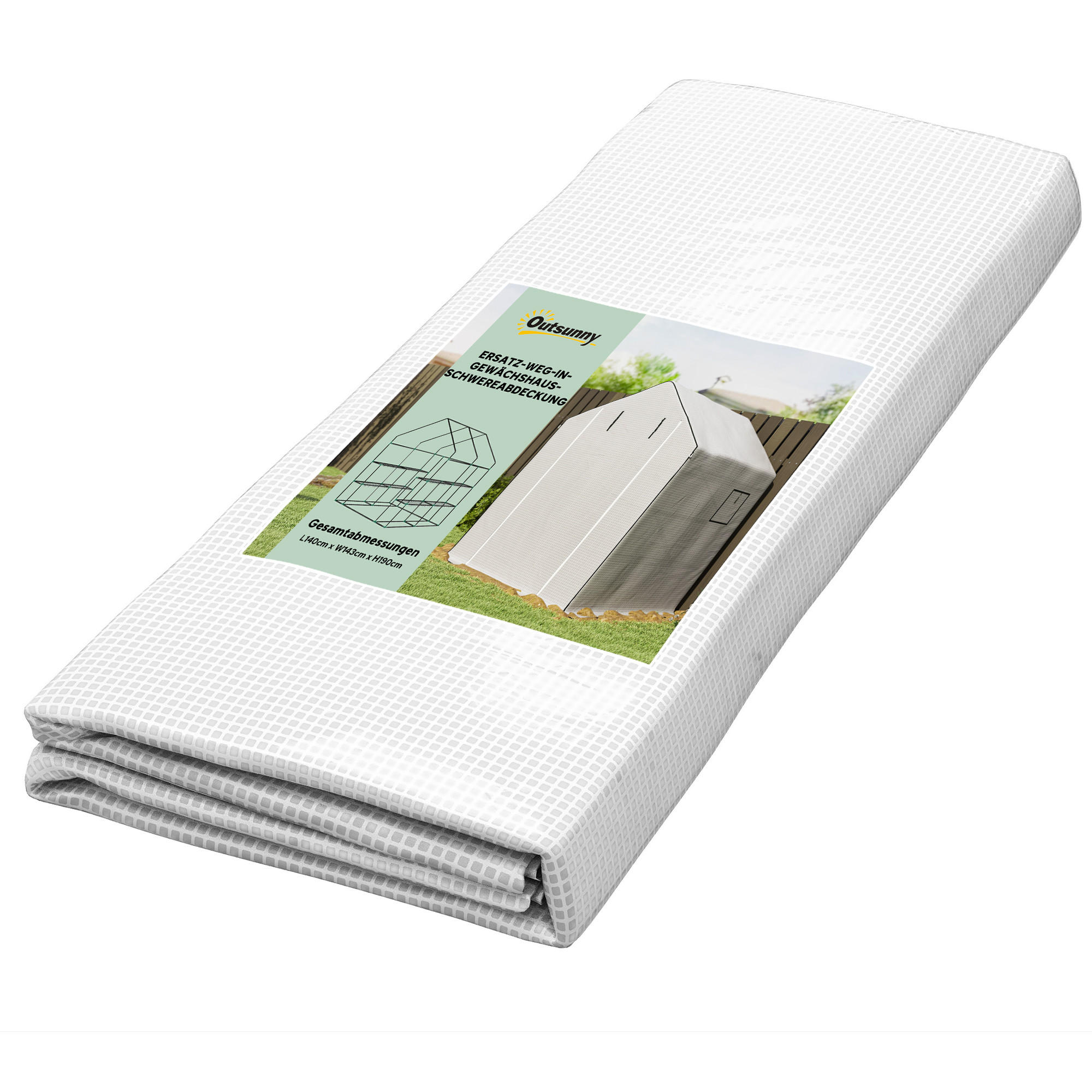 ERSATZFOLIE für Gewächshaus DE-05812 mit aufrollbaren Fenstern & Tür 140/143/190 cm Weiß - Weiß, Kunststoff (143/190/140cm) - ComfortXL