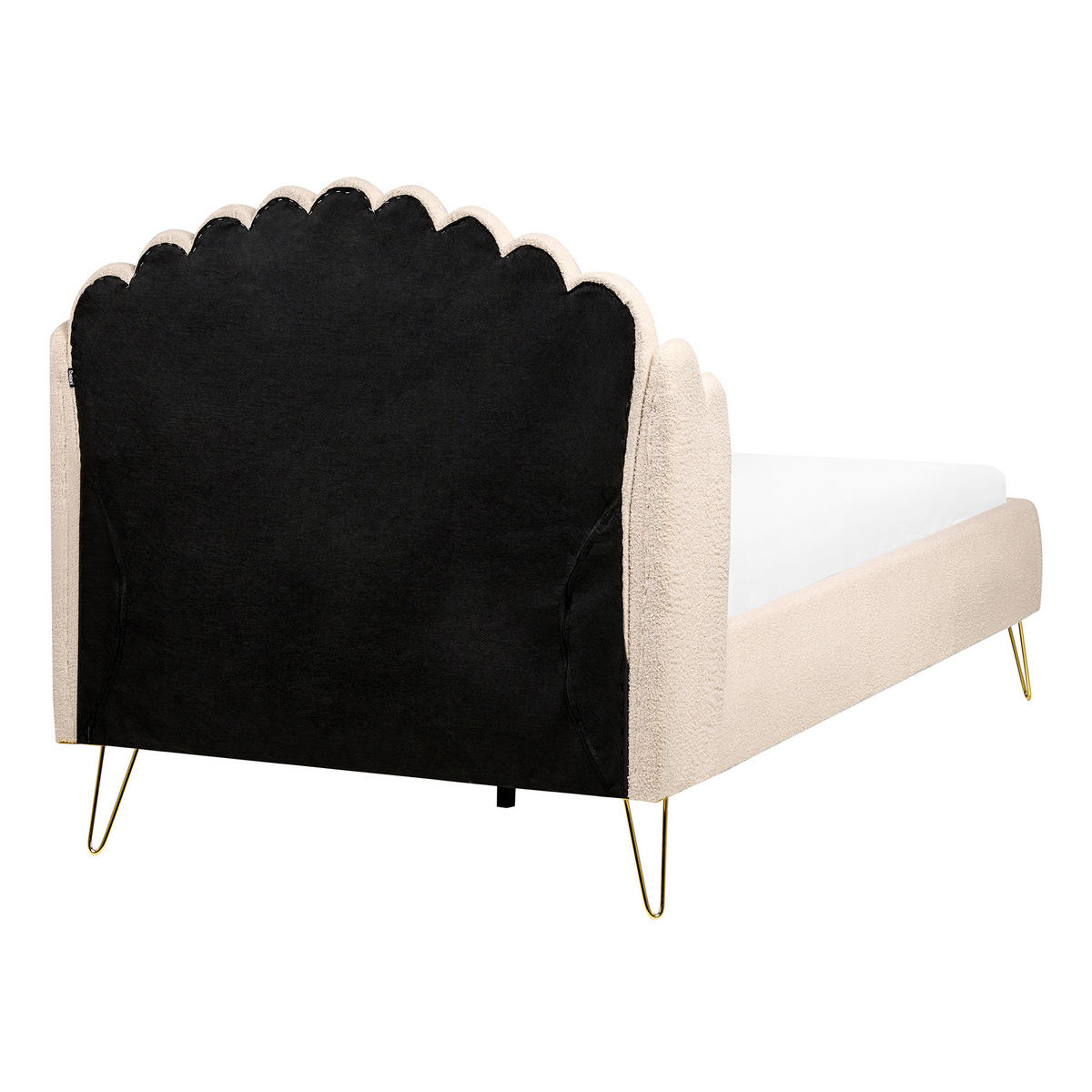 BETT mit Lattenrost 120/200 cm Beige Ambillou - Beige/Goldfarben, Textil (120/200cm) - Beliani