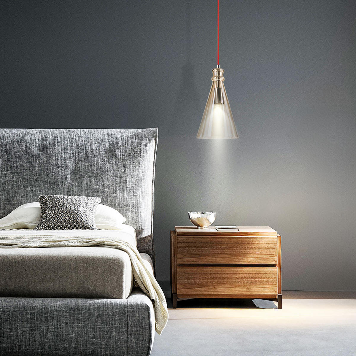 HÄNGELEUCHTE SERENA Braun Glas - Braun, Glas (17/17/130cm)