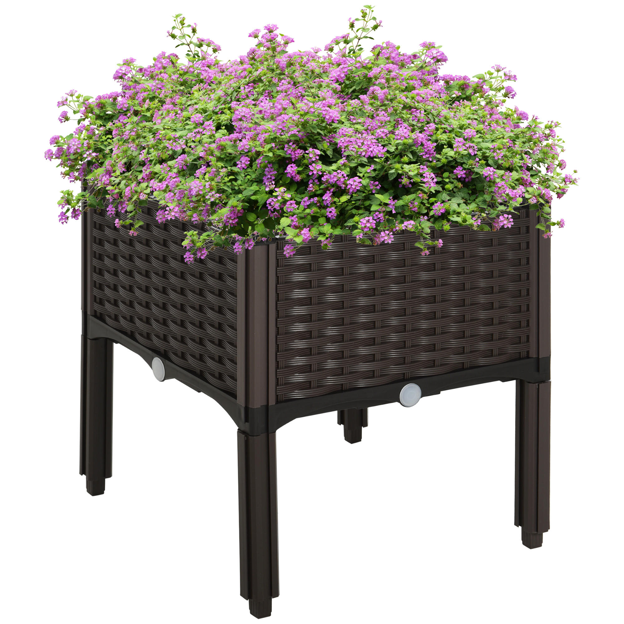 HOCHBEET, Kunststoff, Braun - Braun, Kunststoff (40/44/40cm) - Outsunny