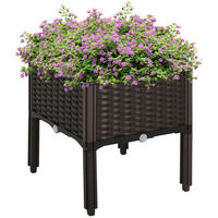 HOCHBEET, Kunststoff, Braun - Braun, Kunststoff (40/44/40cm) - Outsunny