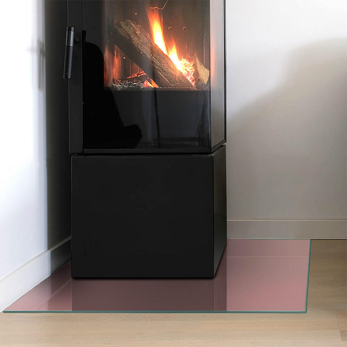 GLASPLATTE für Kamin 60x60 cm Rosa - Pink, Glas (60/60/0.4cm) - ArtPrintCave