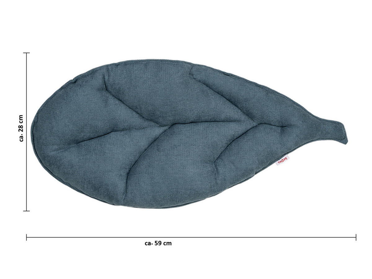 BANK-SITZKISSEN FarbTon Chenille-Haptik nordlicht-blau 59/28 cm - Blau, Textil (59/28/5cm) - beties Heimtextil