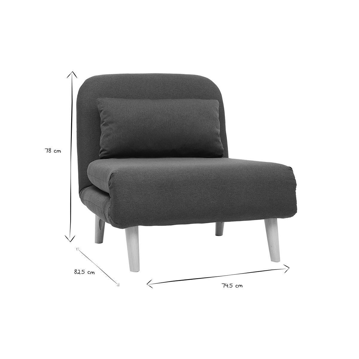 SCHLAFSESSEL Skandinavisch Stoff Dunkelblau AMIKO - Dunkelblau, Textil (82.5/78/74.5cm) - Miliboo