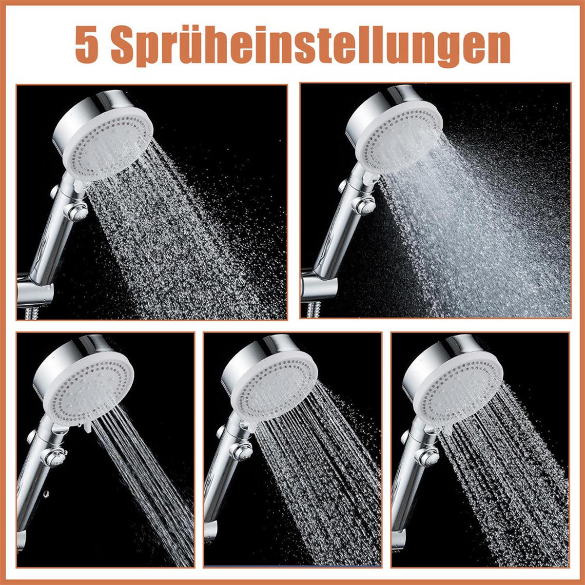 DUSCHSYSTEM mit Thermostat - Duschsystem Thermostat runder Ventilkörper mit Sicherheitssperre Handbrause - Silberfarben, Metall (28/63.5/4cm) - DELFA