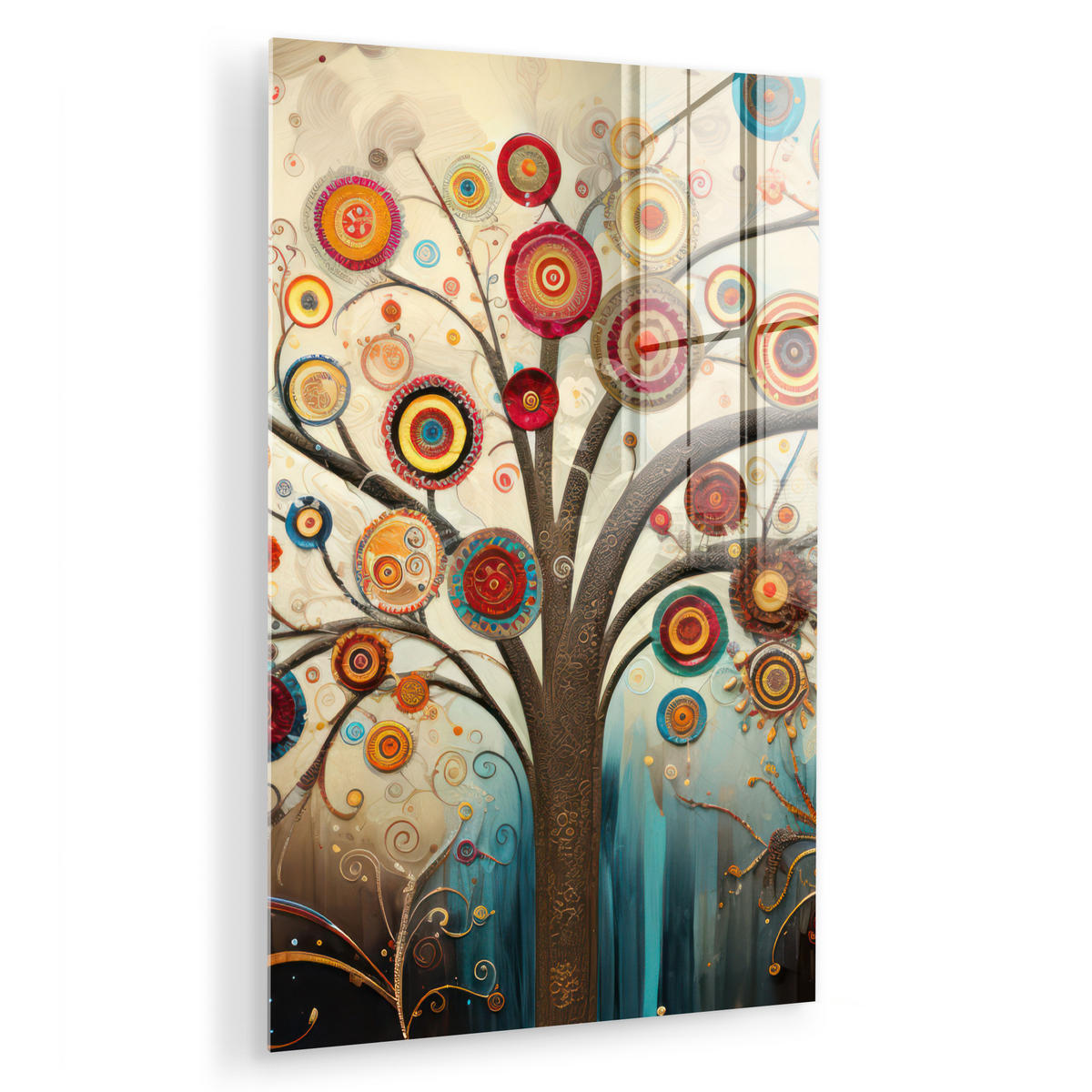 ACRYLGLASBILD Baum - Baum des Lebens - Farbe 60x90 cm - Braun, Glas (60/90cm) - MuchoWow