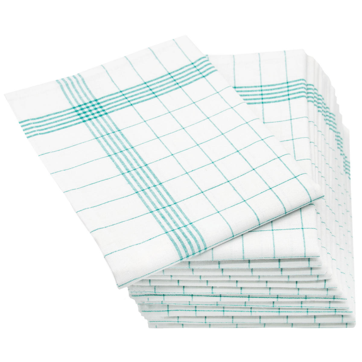 GESCHIRRTÜCHER, 12er-Set, 50x70 cm, 50% Baumwolle, 50% Leinen, Grün - Grün, Textil (50/70cm) - Zollner