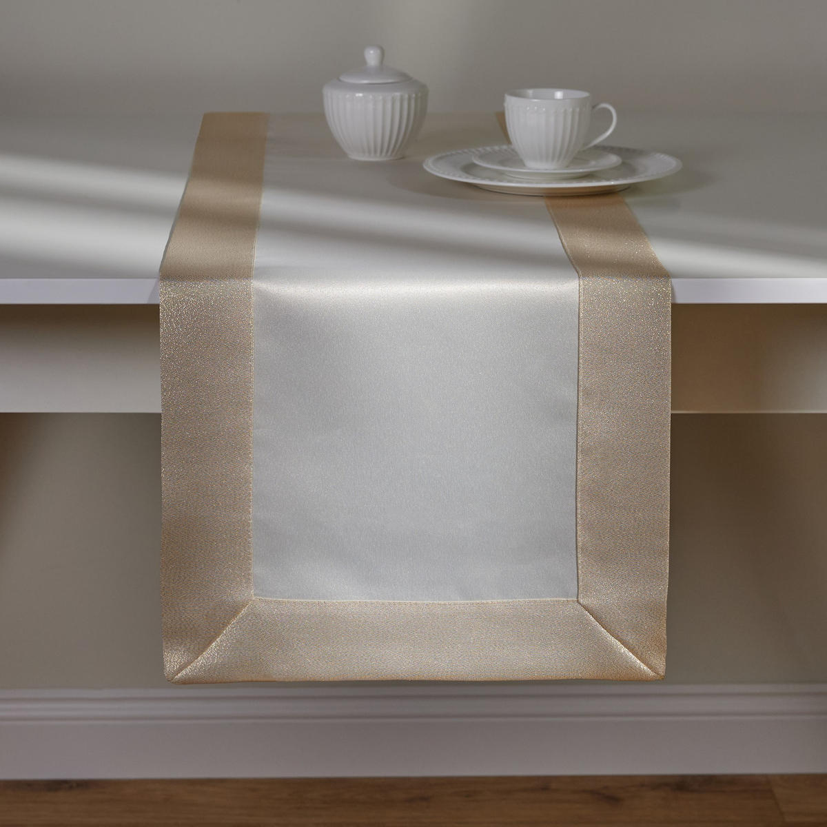 TISCHLÄUFER Kholio - Goldfarben, Textil (180/35/1cm) - home&you
