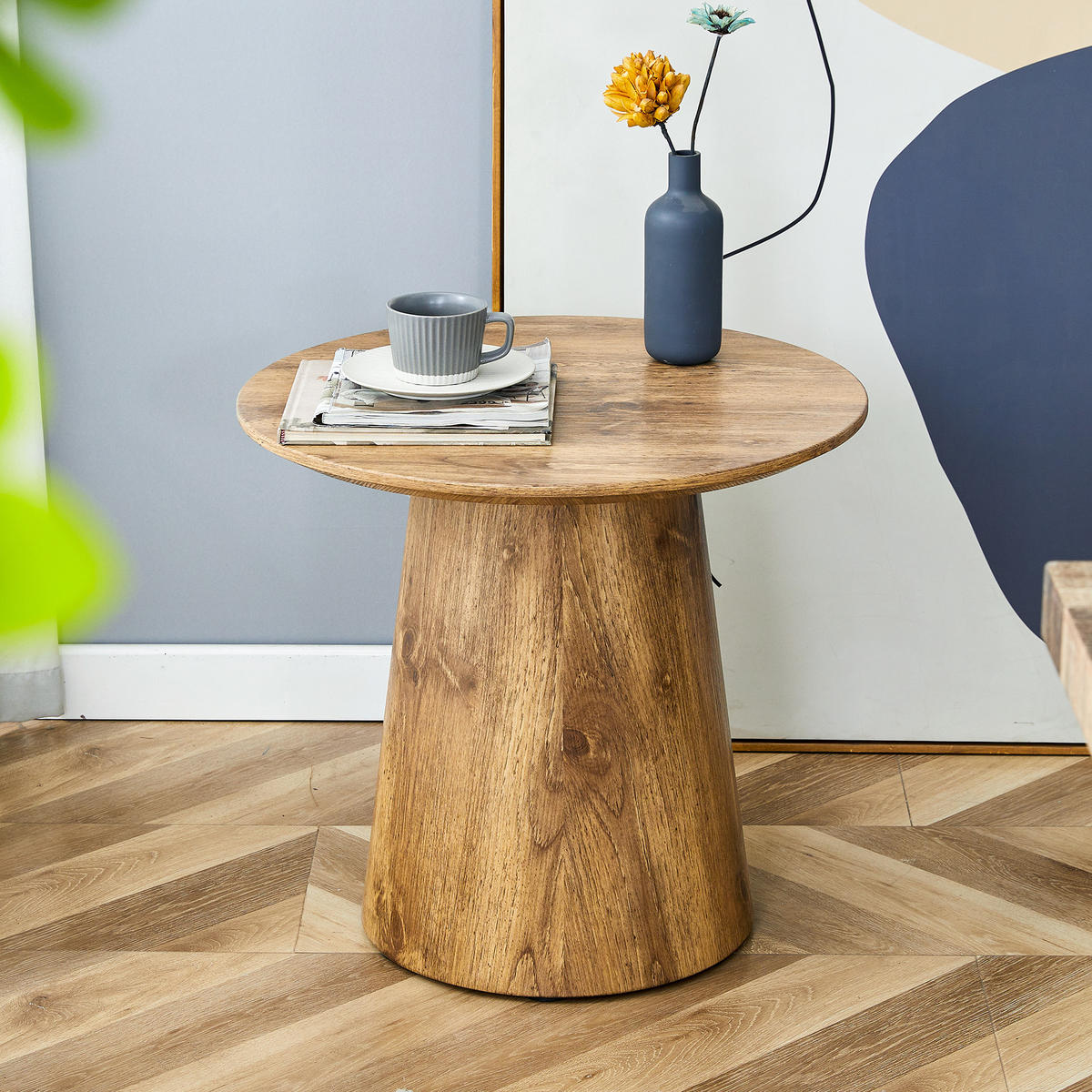 COUCHTISCH in Naturfarbe Wohnzimmertisch mit hochwertiger Holzdekorfolie für Wohnzimmer, B50/T50/H48 cm - Naturfarben, Holzwerkstoff (50/50/48cm) - STILVORA