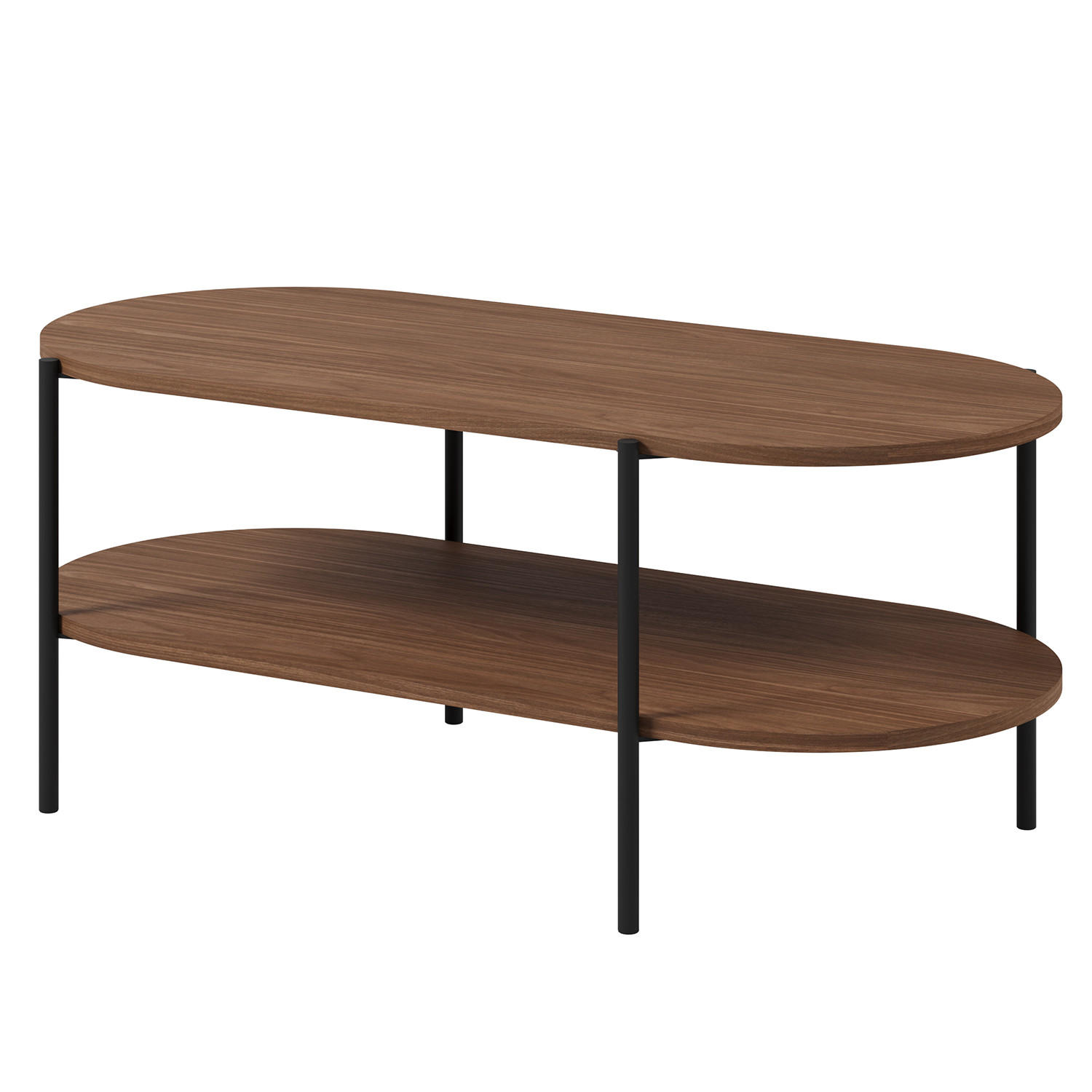 KONFERENČNÍ STOLEK Carlo s kovovými nohami, 110 × 50 cm, ořech - barva vlašského ořechu, kompozitní dřevo (50/110/46cm) - Beautysofa