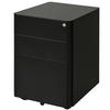 AKTENSCHRANK mit 3 Schubladen, Stahl, Schwarz, 39 x 48 x 59 cm - Schwarz, Metall (48/59/39cm) - Vinsetto