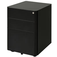 AKTENSCHRANK mit 3 Schubladen, Stahl, Schwarz, 39 x 48 x 59 cm - Schwarz, Metall (48/59/39cm) - Vinsetto