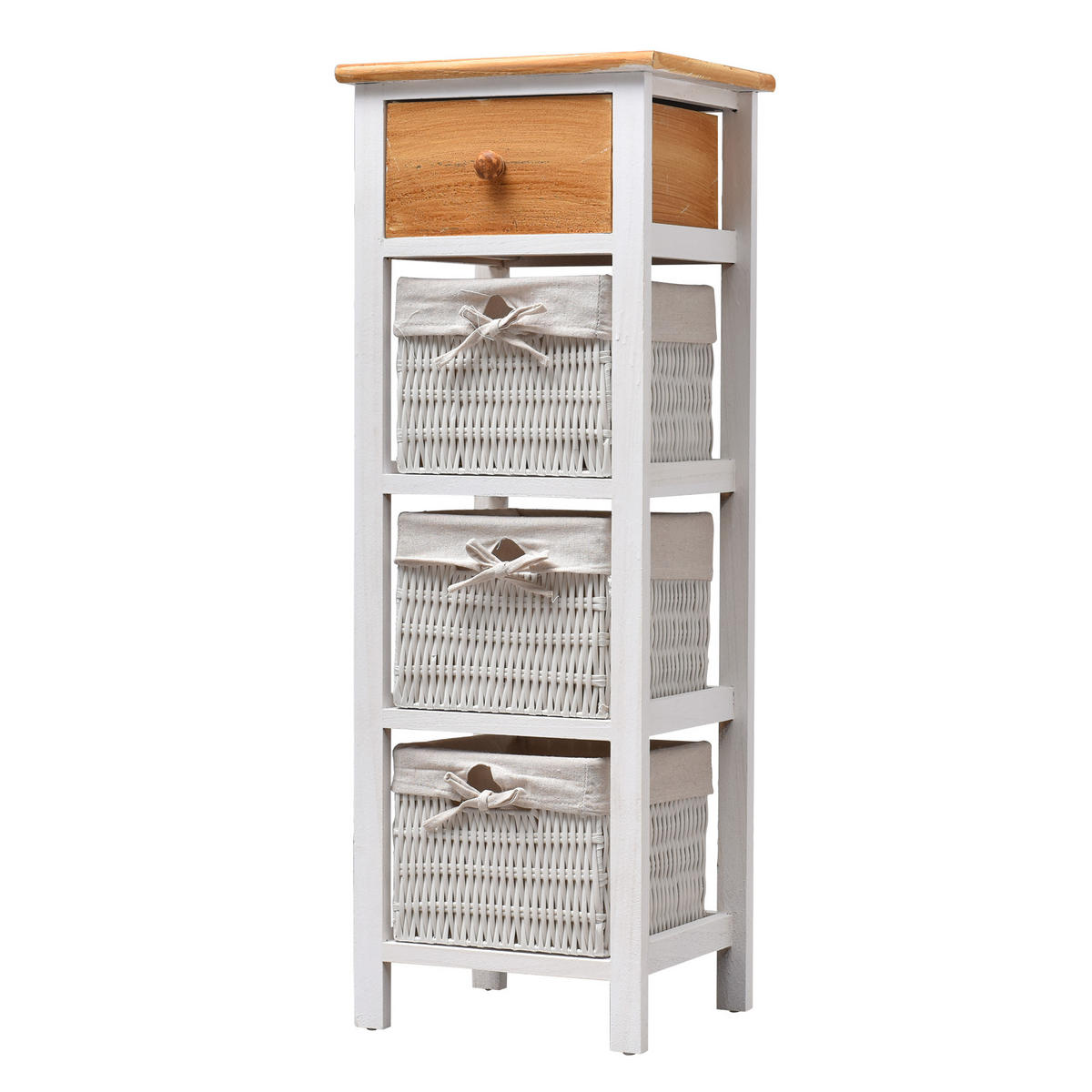 KOMMODE Weiß 27/31/85 cm - Weiß, Holz (27/85/31cm) - Mobili Rebecca