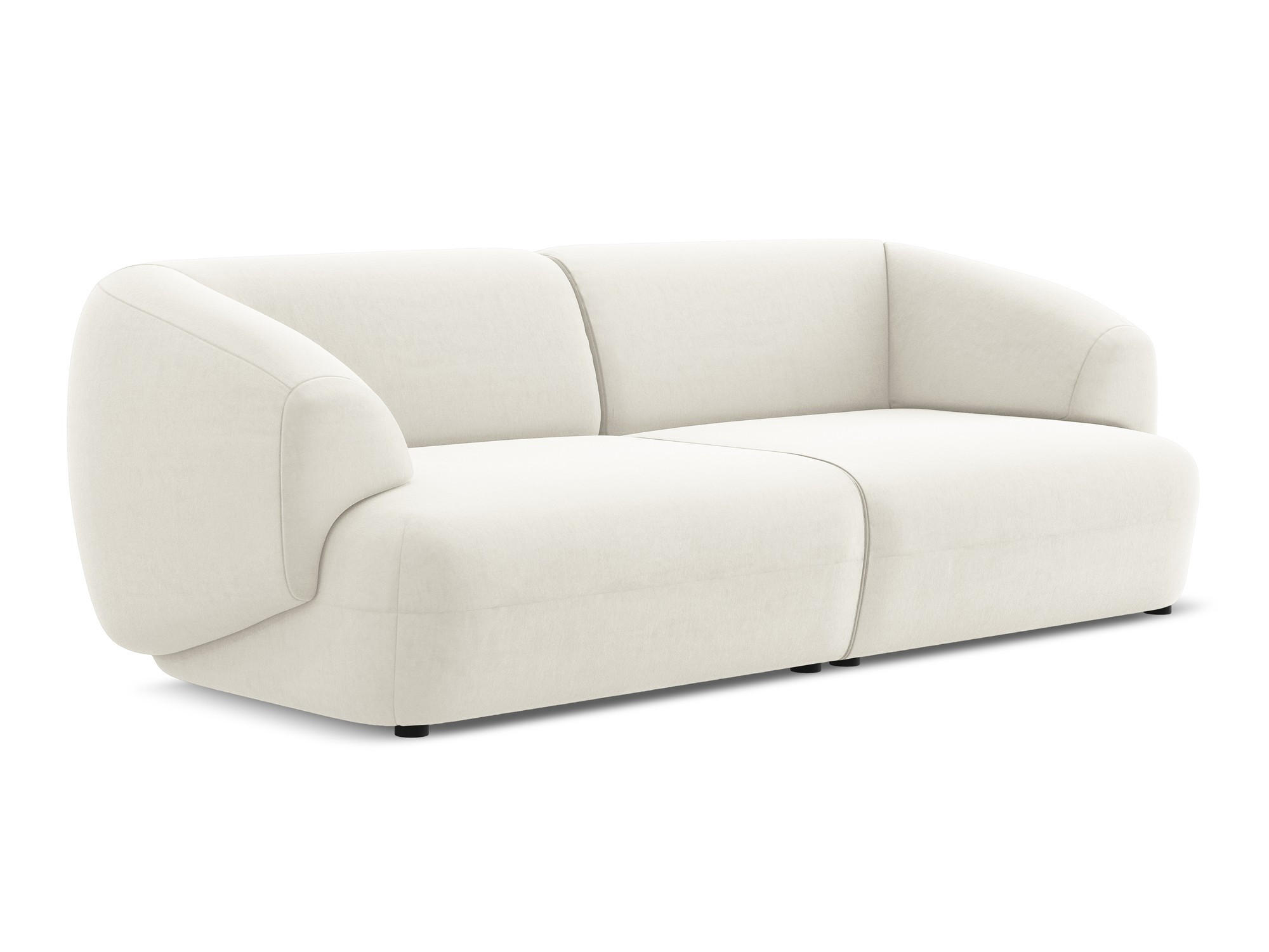 4-SITZER-SOFA Samt Stoff Beige - Beige/Creme, Kunststoff/Textil (232/81/98cm) - Makamii